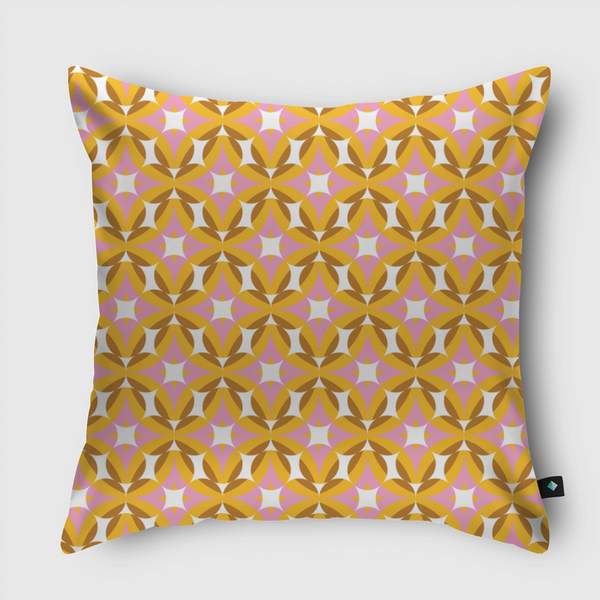 Pink Geometric Pattern Throw Pillow