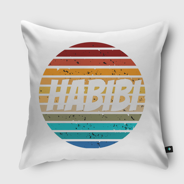 habibi retro sunset  Throw Pillow