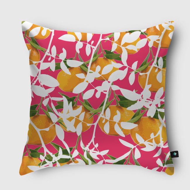 Hiding Mandarins (Pink) - Throw Pillow