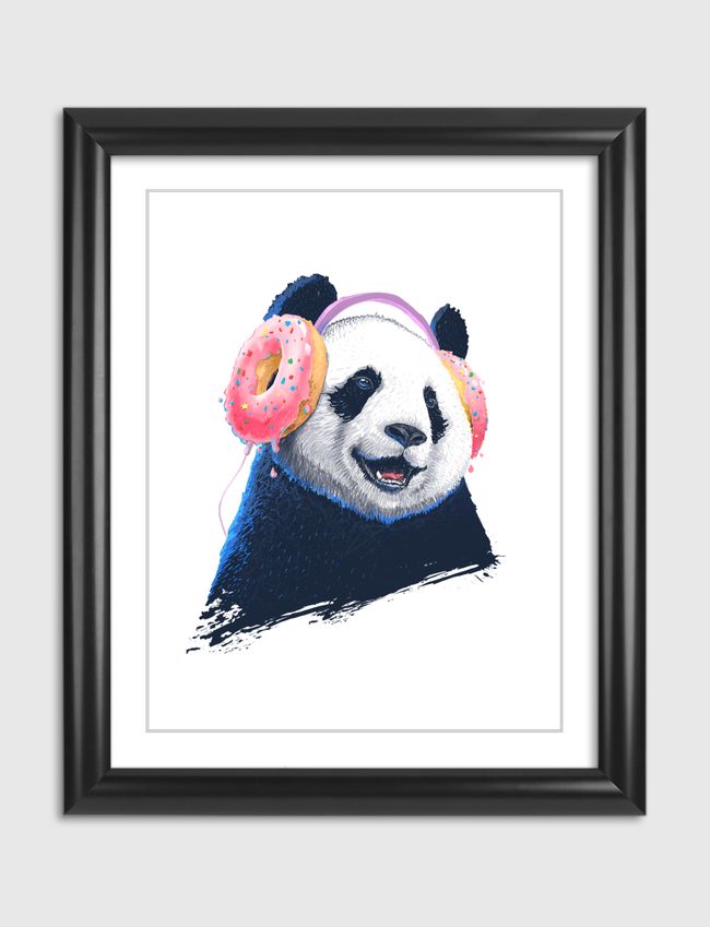 Panda in headphones - Artframe