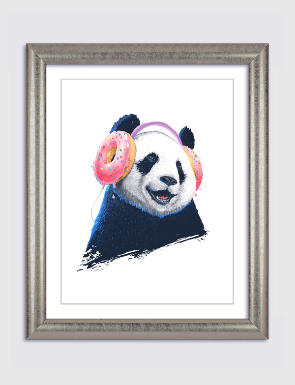 Panda in headphones Artframe