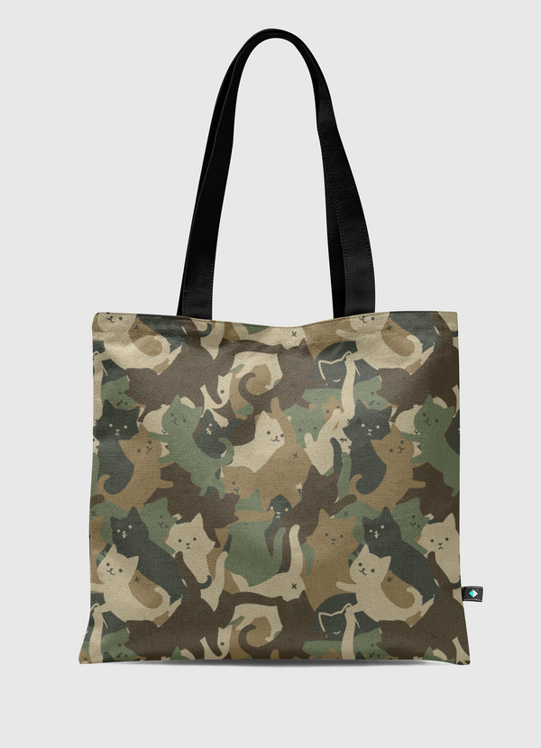 Camouflage Cat Army Tote Bag