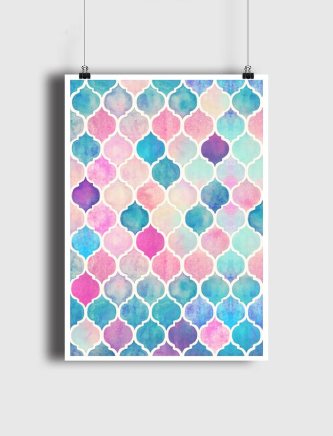 Pastel Watercolor Moroccan - Poster