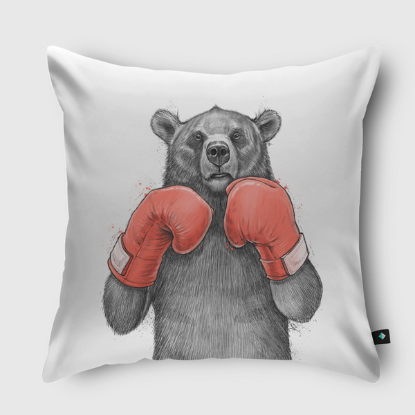 Bear Boxer Throw Pillow