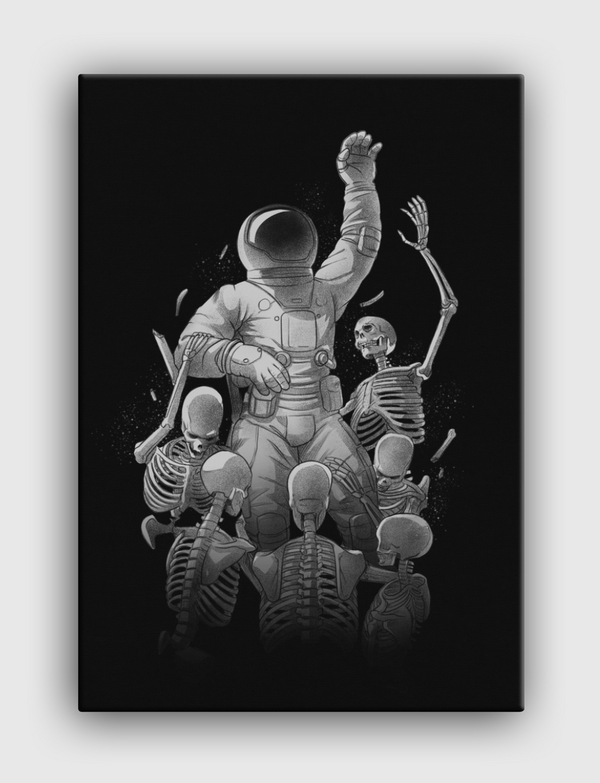 Astronaut Skeleton Scaping Canvas