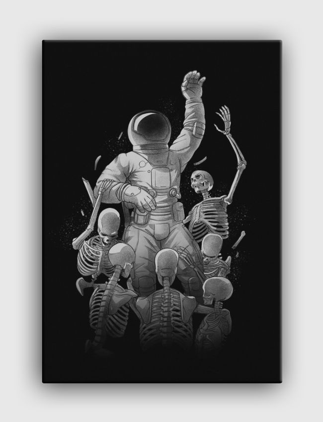 Astronaut Skeleton Scaping - Canvas