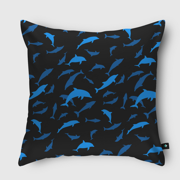 Pattern Dolphins Throw Pillow