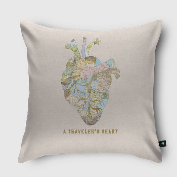 A Traveler's Heart Throw Pillow
