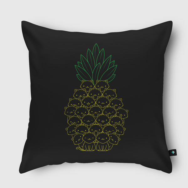 Pineaple Cat Throw Pillow