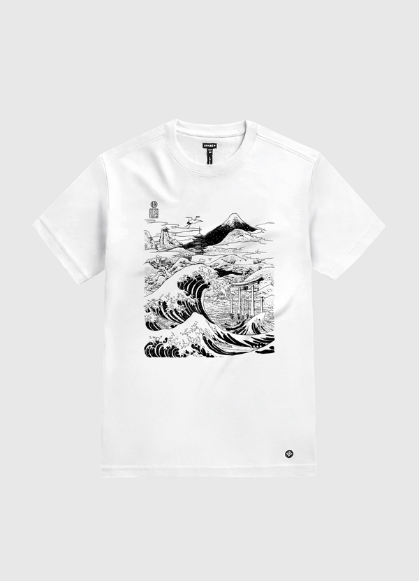 The wave Mount Fujiyama White Gold T-Shirt