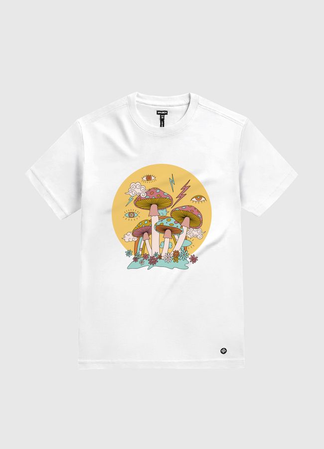 retro 60's hippie sun  - White Gold T-Shirt