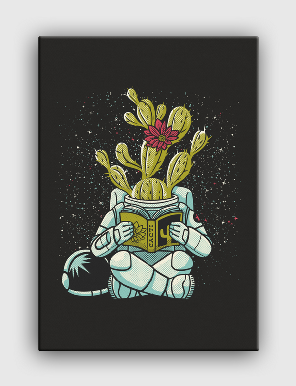 Astronaut Cactus Succulent Canvas