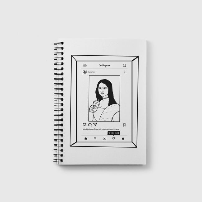 Millenial Mona Lisa frame" - Notebook