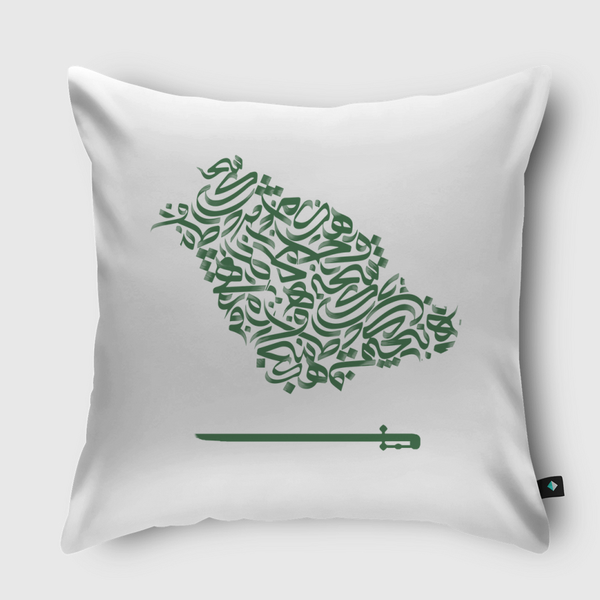 Saudi Map Throw Pillow