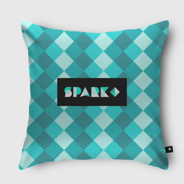 SPARK BLUE Throw Pillow