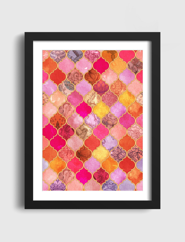 Hot Pink Moroccan Tiles Artframe