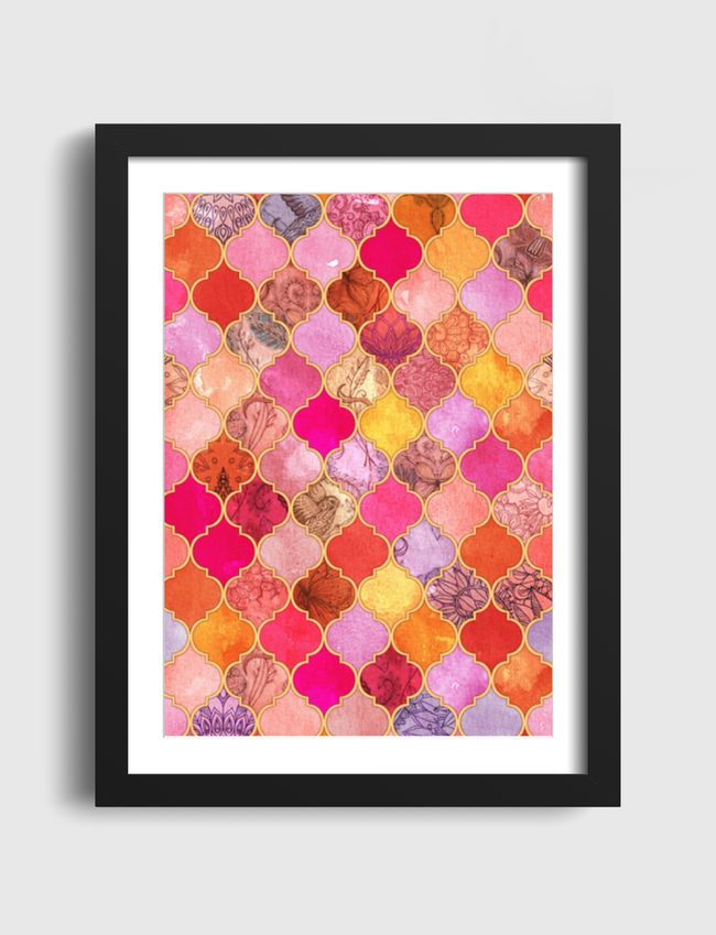 Hot Pink Moroccan Tiles - Artframe