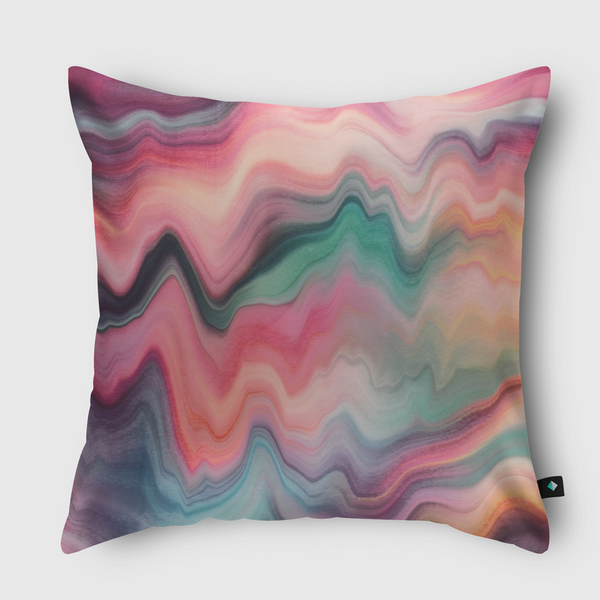 Rainbow Marble Throw Pillow
