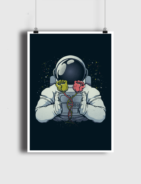Science Astronaut DNA Poster