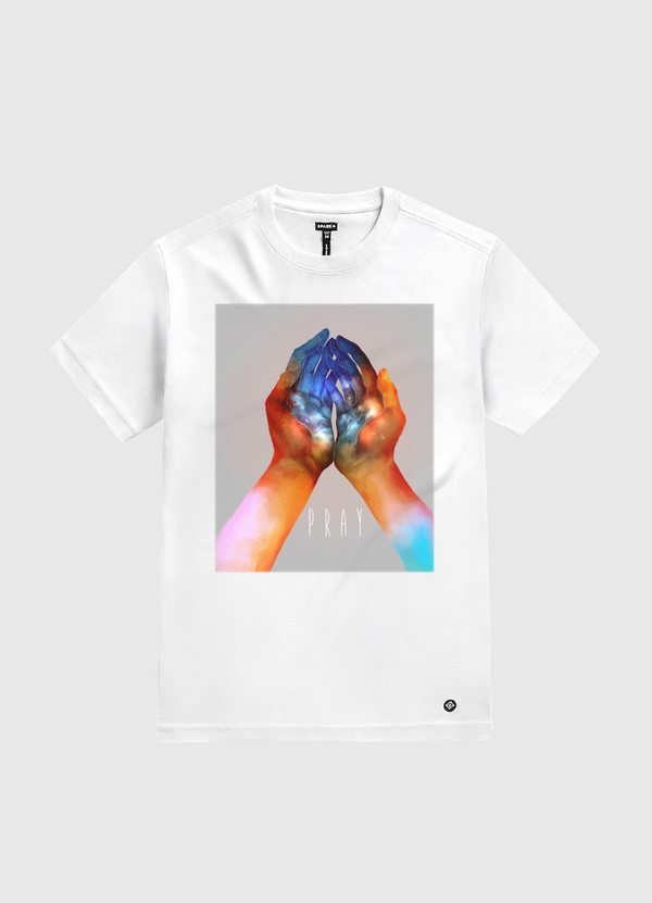 Pray (Graphic print) White Gold T-Shirt