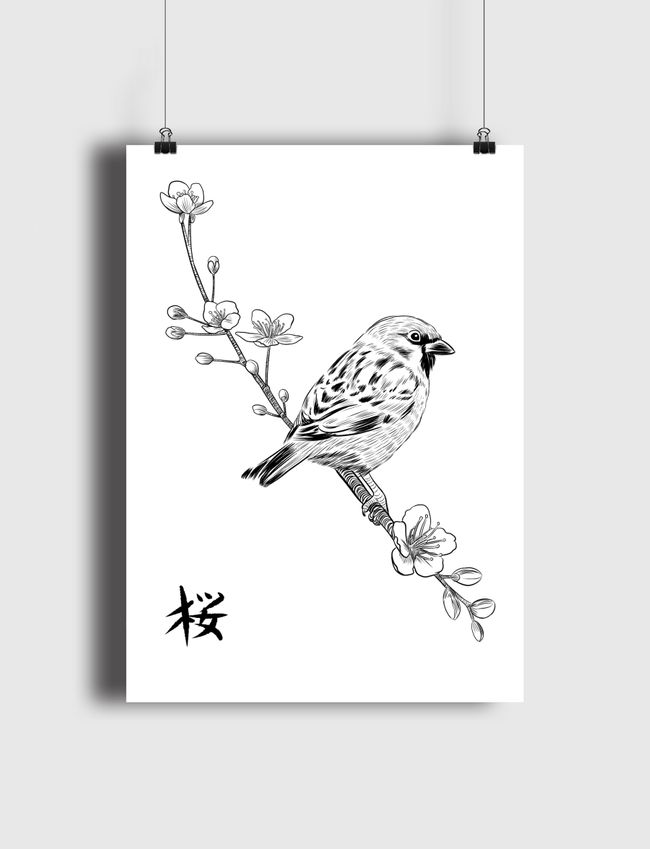 Sparrow Kanji - Poster