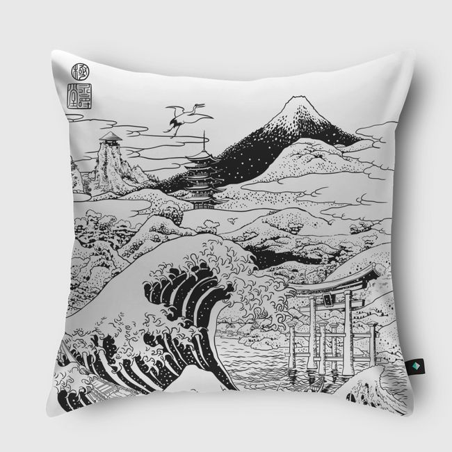 The wave Mount Fujiyama - Throw Pillow