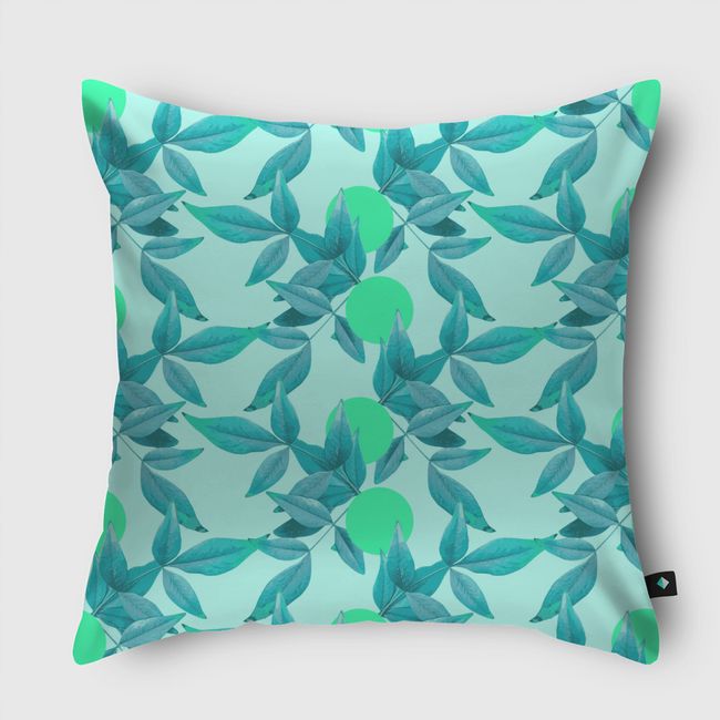 Blue Loner Leaves - Throw Pillow