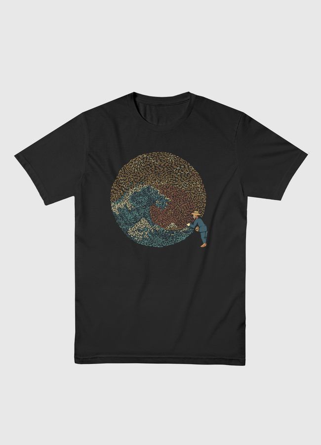 Kanagawa Wave Starry Night - Men Basic T-Shirt