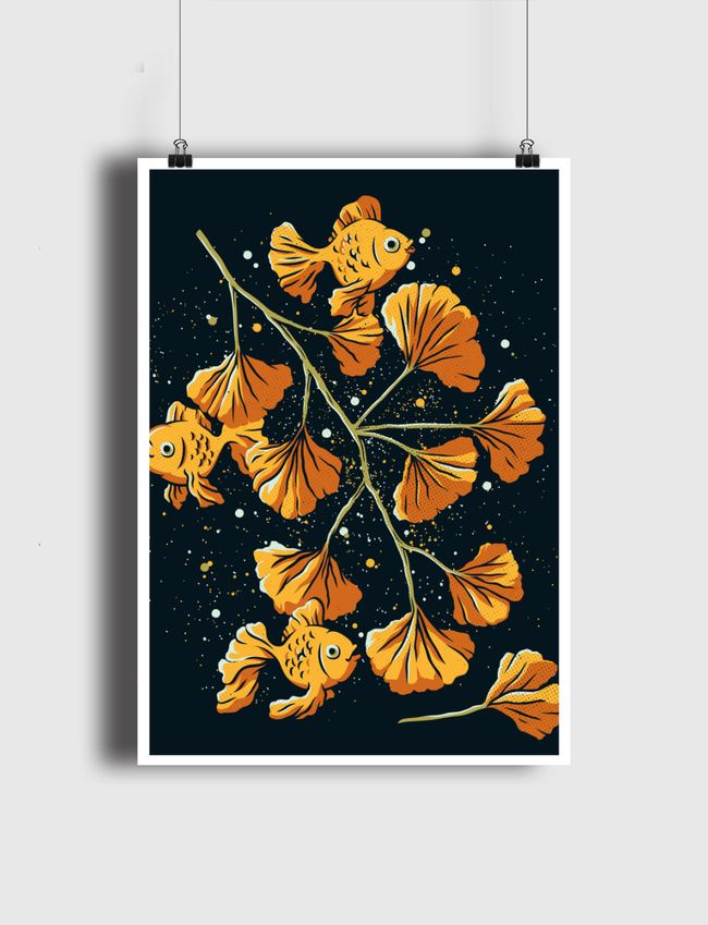 Ginkgo Golden Fish - Poster