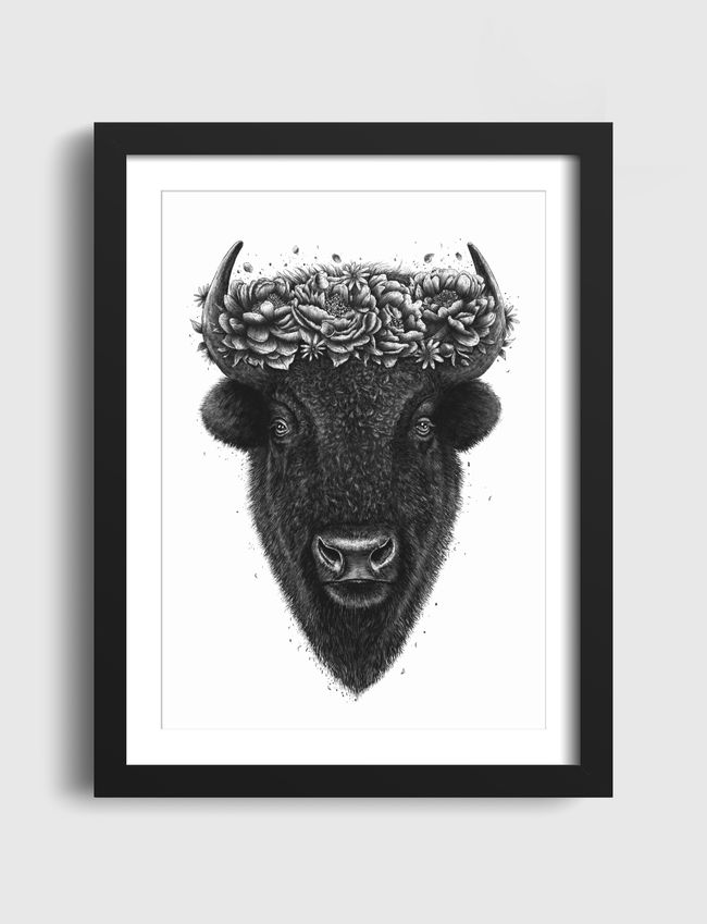 Floral Bison - Artframe