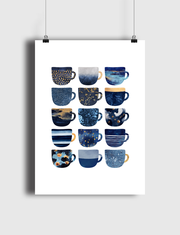 Pretty Blue Coffee Cubs Poster