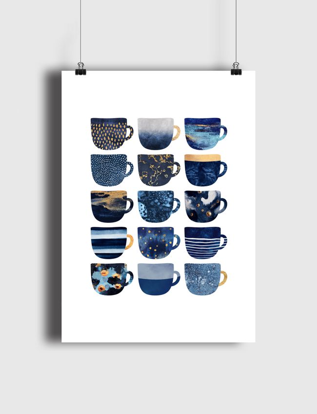 Pretty Blue Coffee Cubs - Poster