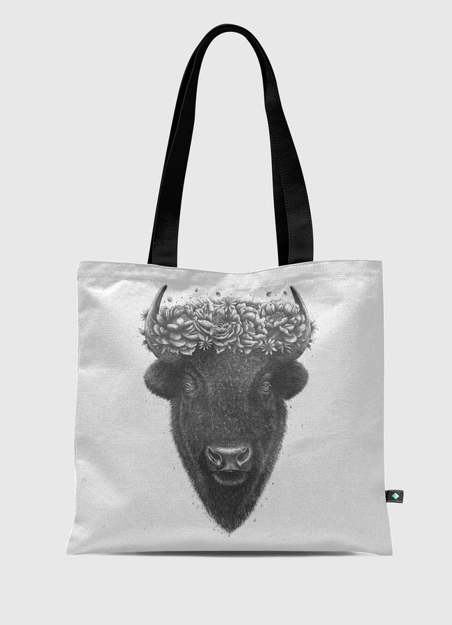 Floral Bison - Tote Bag