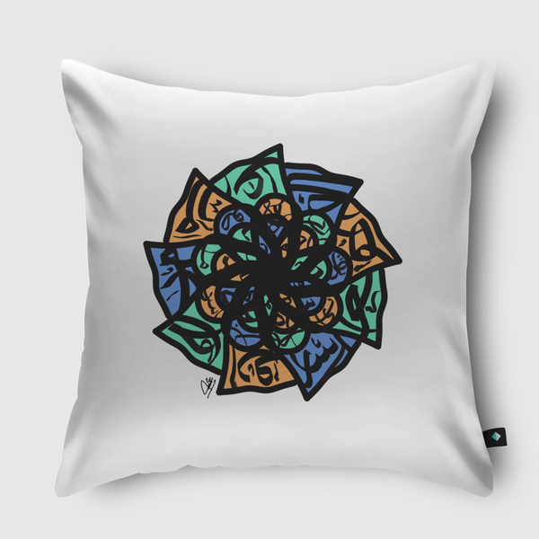 Calligraphic pattern Throw Pillow