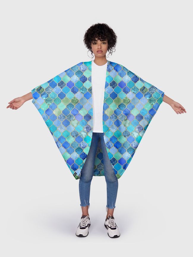 Cobalt Blue Moroccan Tiles - Kimono