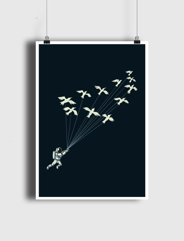 Astronaut Prince Flying Poster