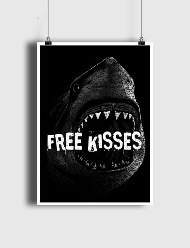 Free Kisses Shark - Poster