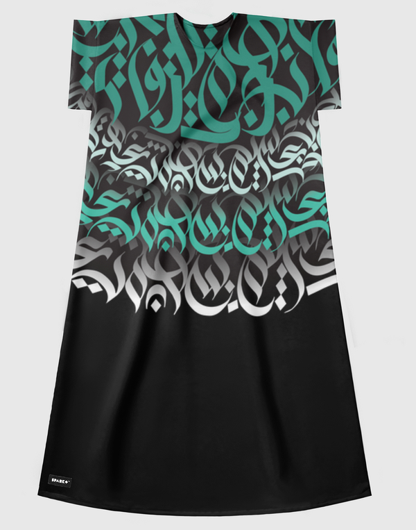 Spark galaxy calligraphy Short Sleeve Dress