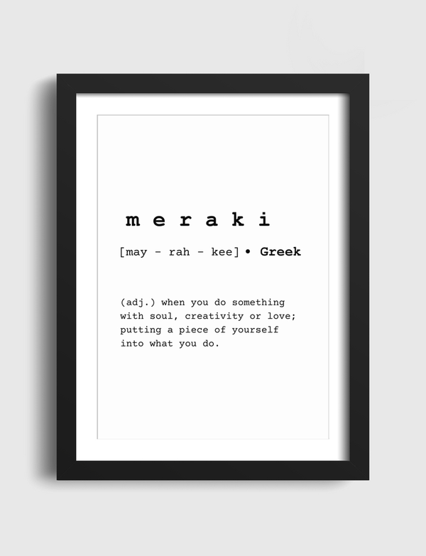 meraki- word definition Artframe