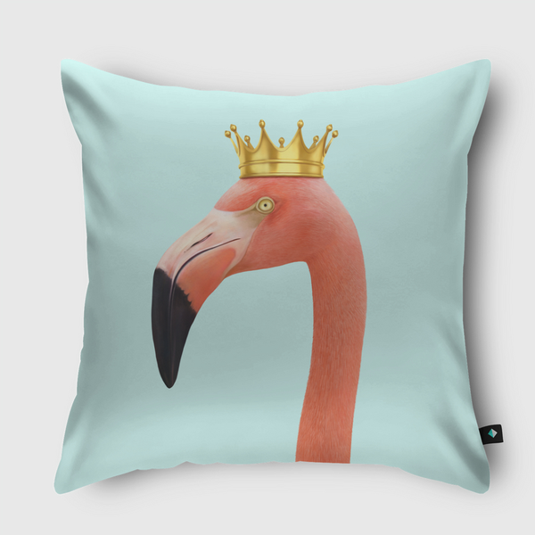 King flamingo Throw Pillow