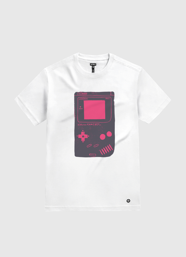 Game Boy Blockprint Pink White Gold T-Shirt