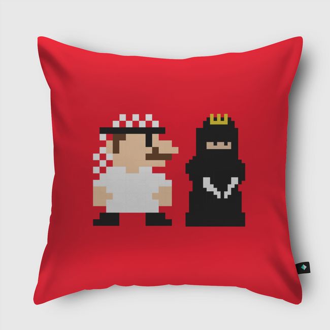 Mario and Princess - Throw Pillow