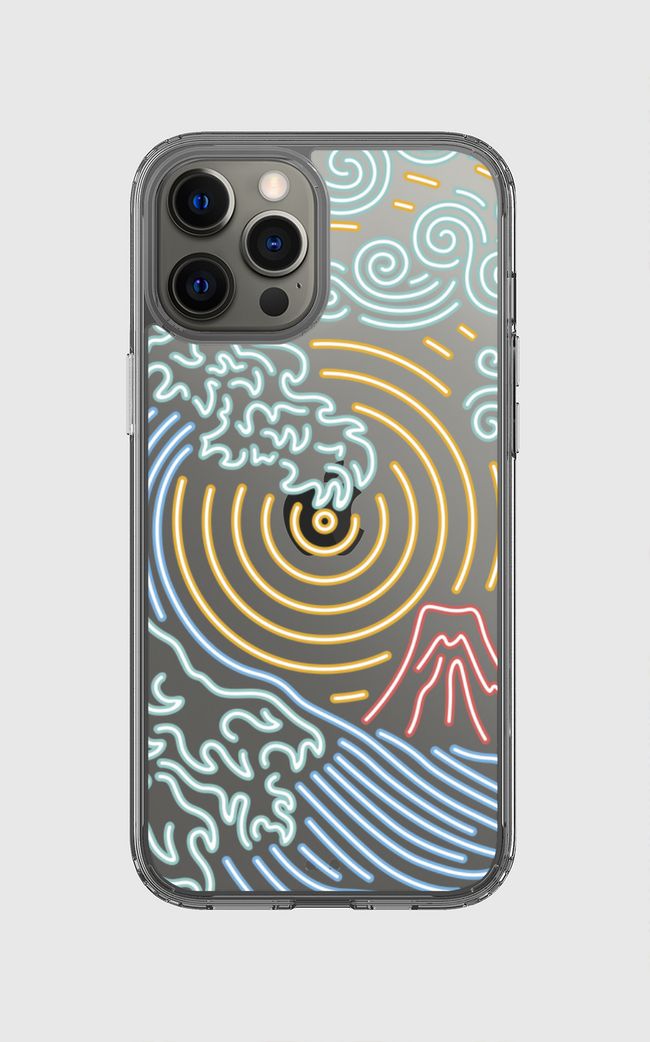 Neon Kanagawa Wave - Clear Case