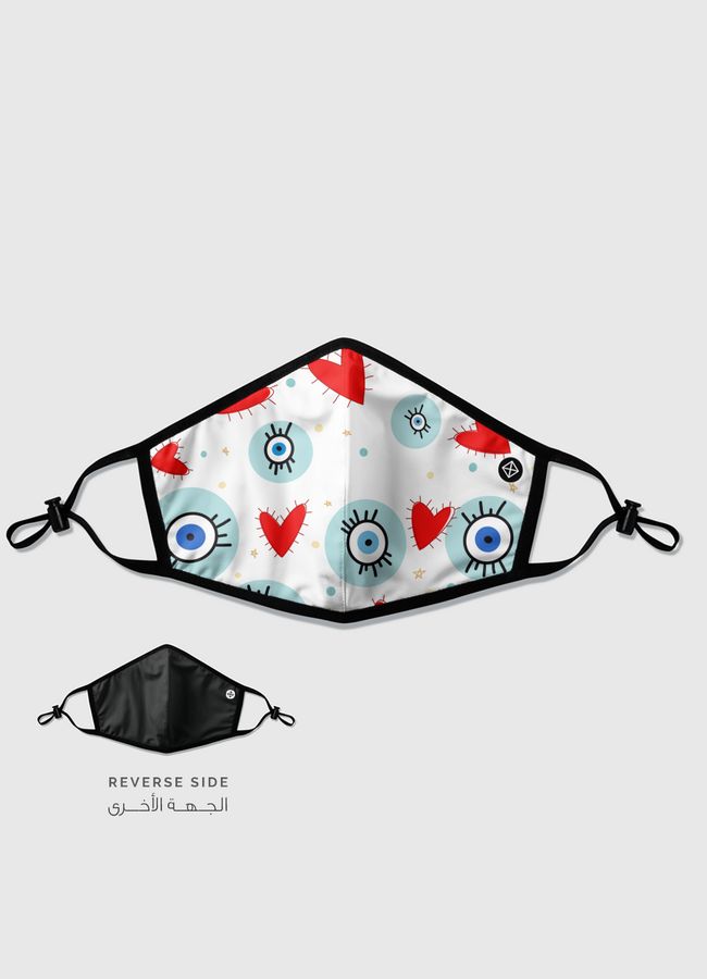 Eyes and hearts - Reversible Mask
