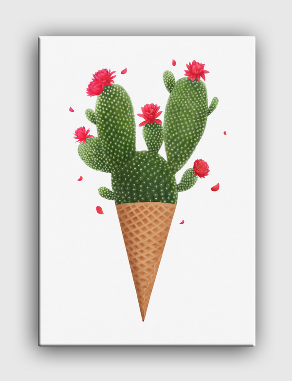 Ice cream with cactus Canvas