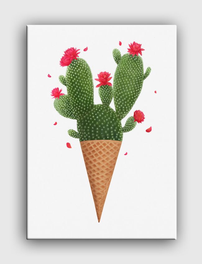 Ice cream with cactus - Canvas