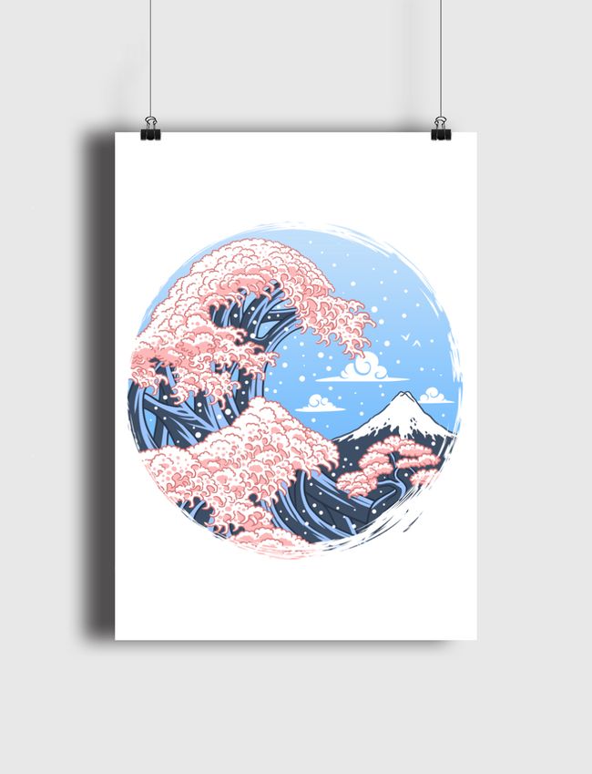 Wave Cherry Tree - Poster