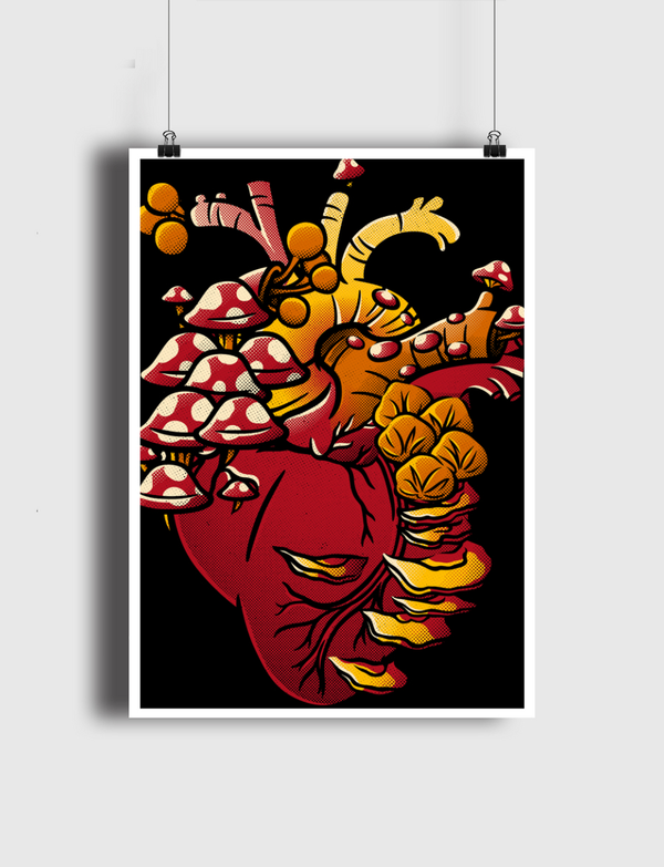 Cordyceps Fungi Heart Poster