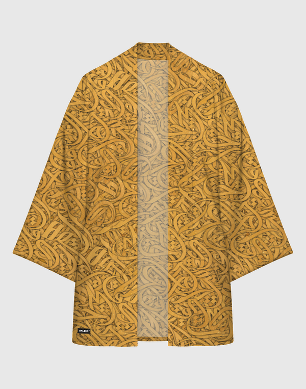 CALLIGRAPHY ARABIC GOLD Long Sleeve Kimono