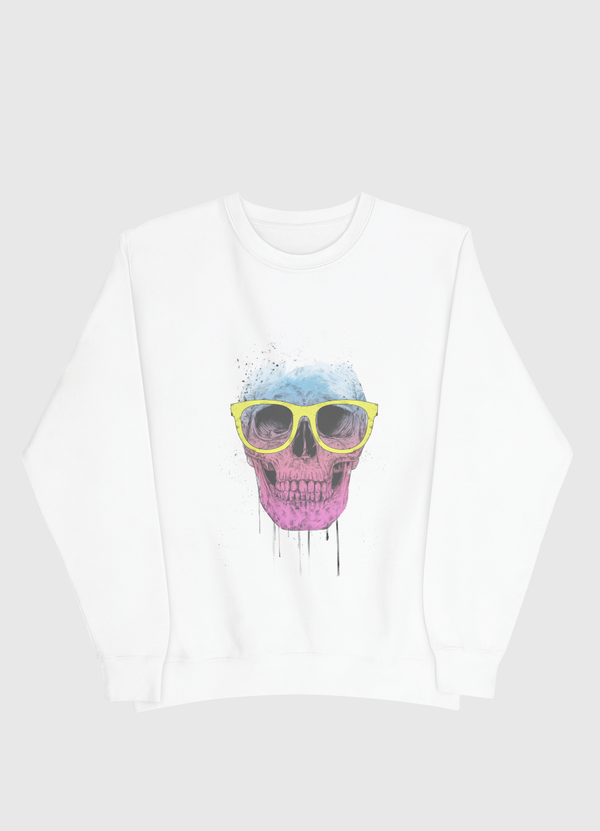 Pop art skull with glasses Men Sweatshirt